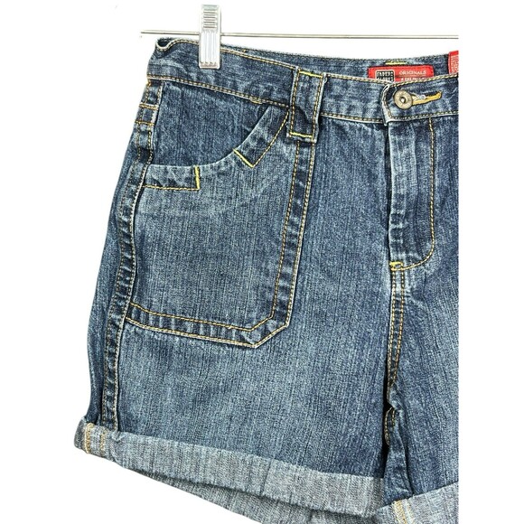 Faded Glory Y2K Vintage Women's High Rise Denim Shorts Size 8 2005 Scoop Pockets - Picture 2 of 9